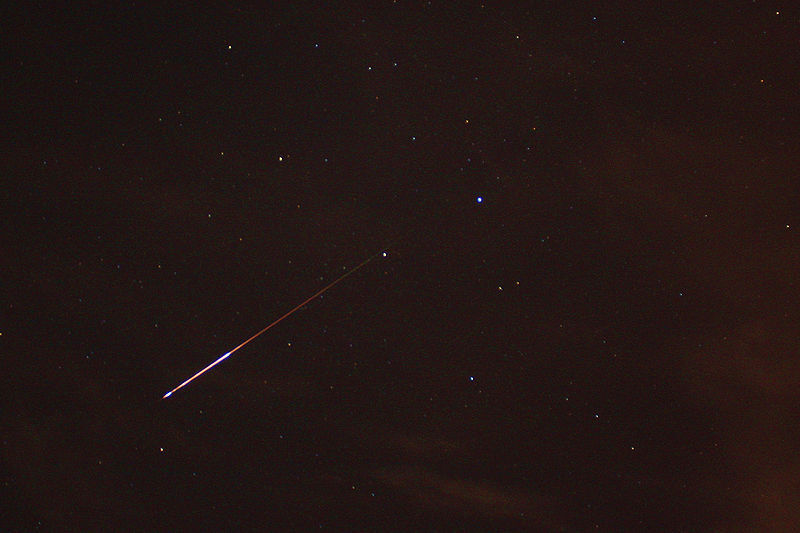 A meteor, also called a shooting star.