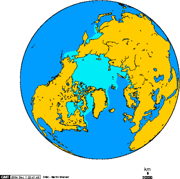 Arctic ice floe in February.