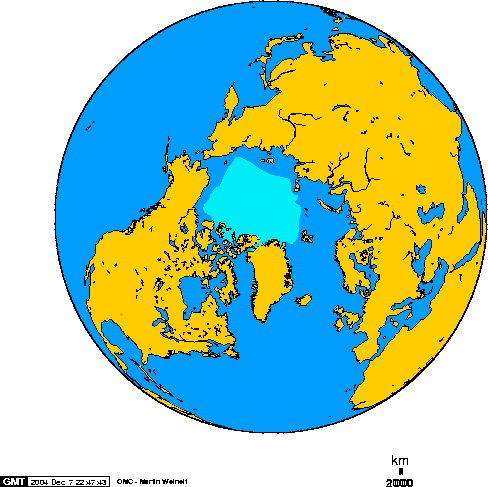 Arctic ice floe in September.