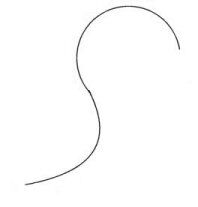 A curved line