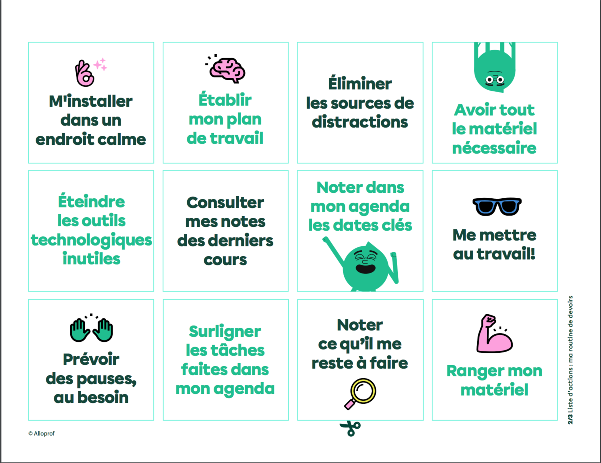 Ma routine de devoirs pour les ados