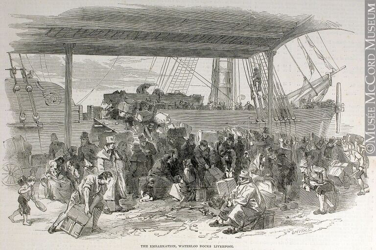 ​Embarquement au quai de Waterloo, Liverpool en 1850