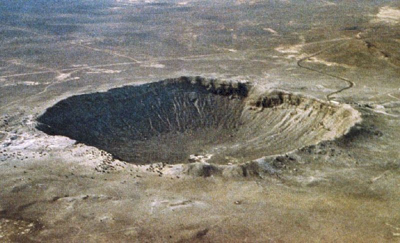 A meteorite crater.