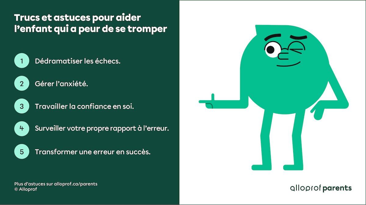 Trucs et astuces pour aider l’enfant qui a peur de se tromper Alloprof