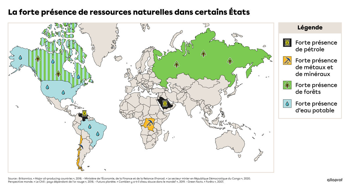 La forte présence de ressources naturelles dans certains États