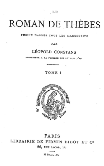 Couverture du « Roman de Thèbes » (1890)