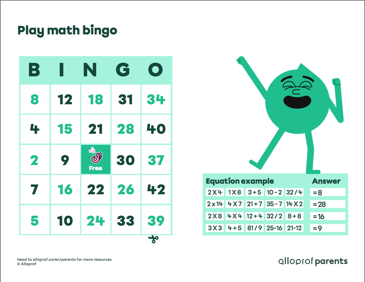 Play math bingo