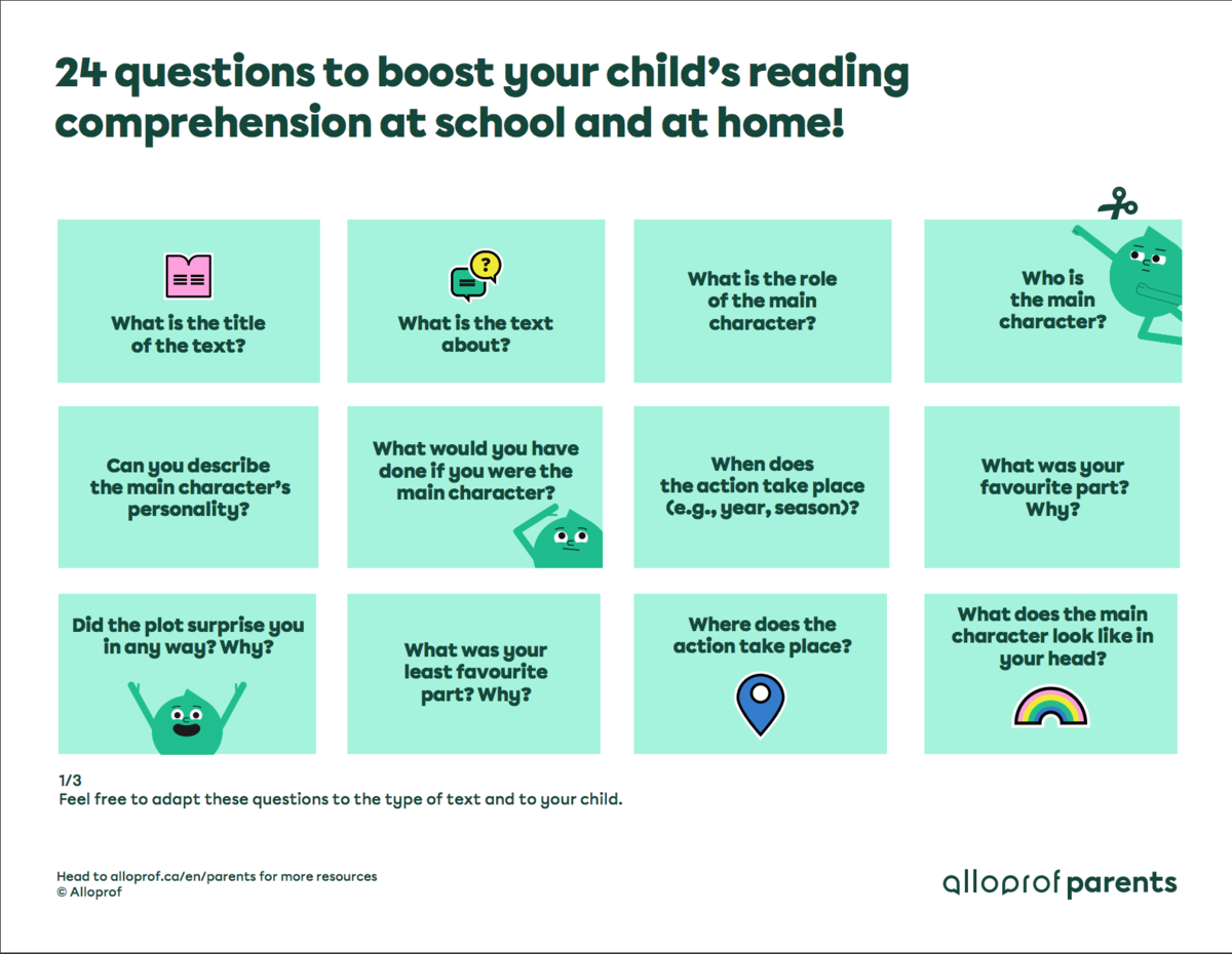  24 questions to boost your child's reading comprehension at school and at home