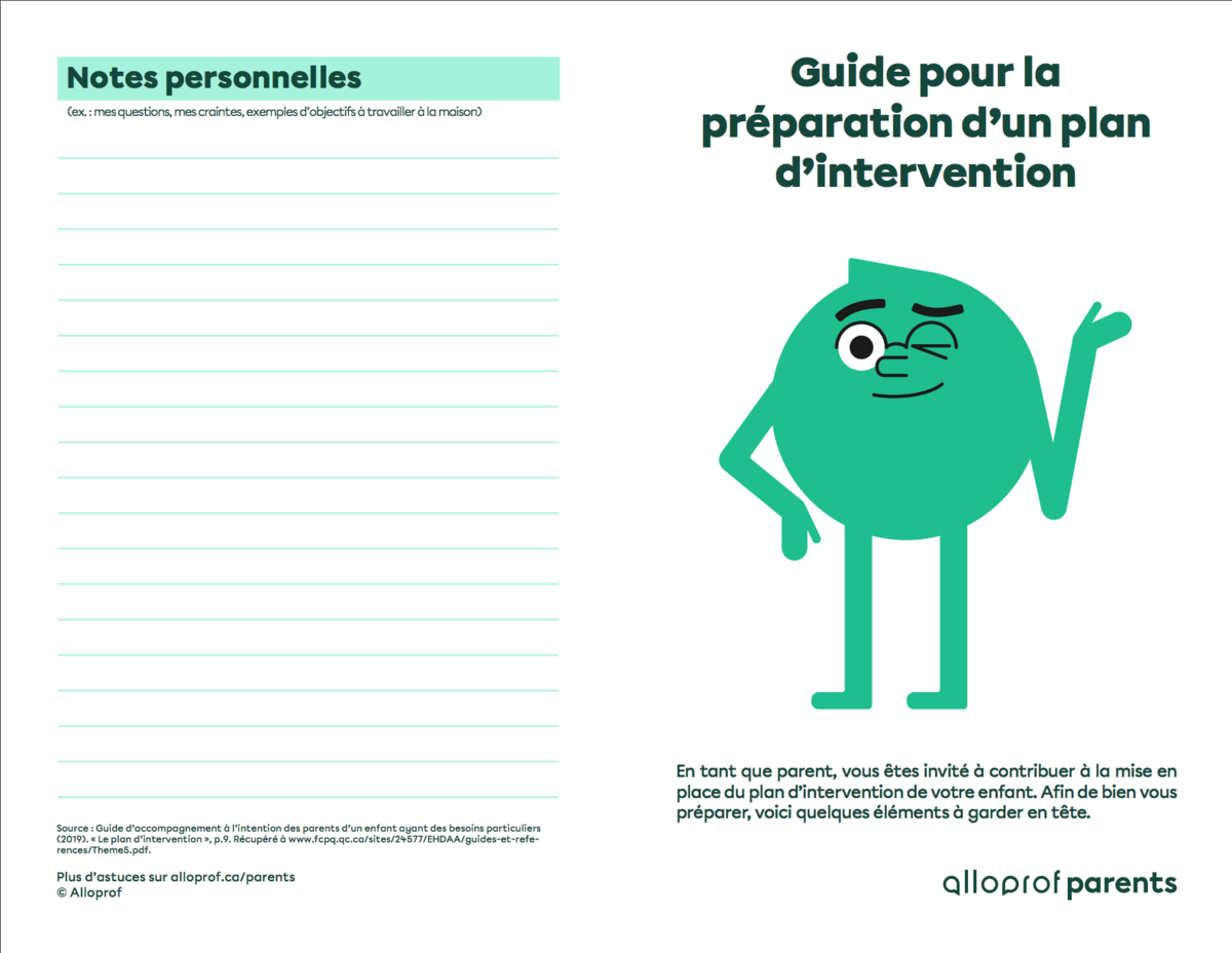 Guide pour la préparation d’un plan d’intervention