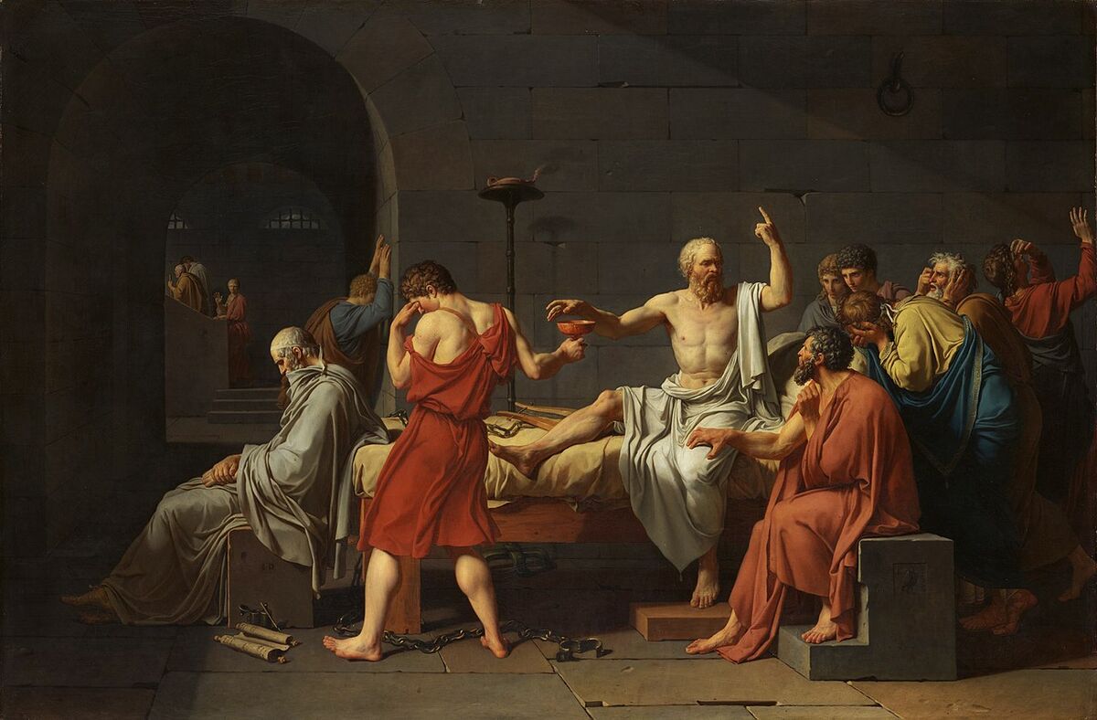 Painting representing the death of Socrates