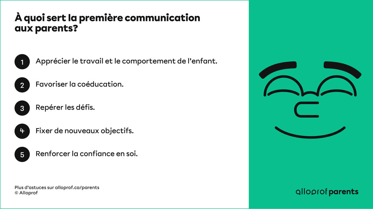 Qu Est Ce Que La Premiere Communication Aux Parents Alloprof