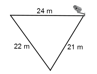 Triangle scalène dont les 3 côtés mesurent 21, 22 et 24 cm