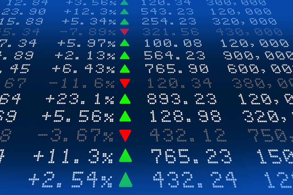 Un panneau de bourse numérique