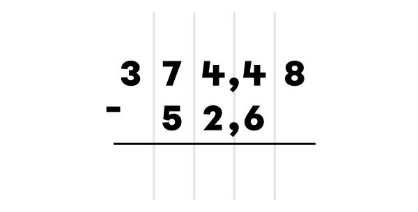 Exemple d’une soustraction de nombres décimaux - 1