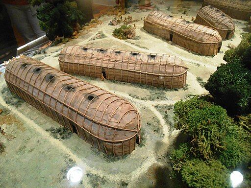 Model of longhouses.