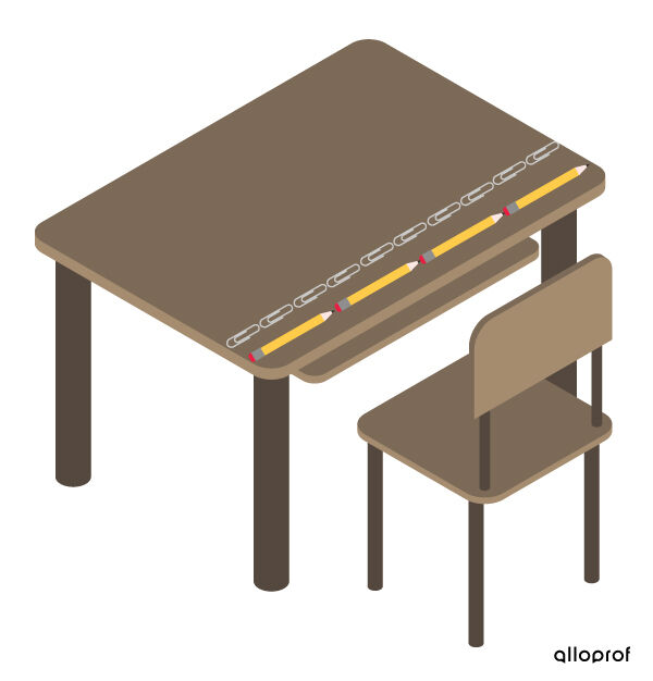 Pencils can be used to measure a desk.