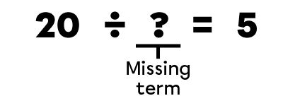 Example 1 of a missing term in a division