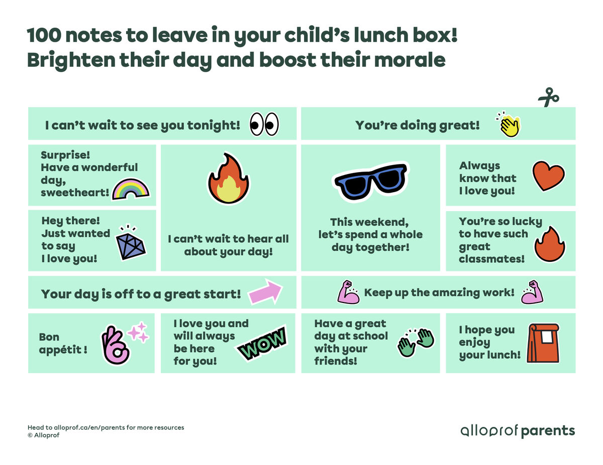100 words to put in your lunch box!
