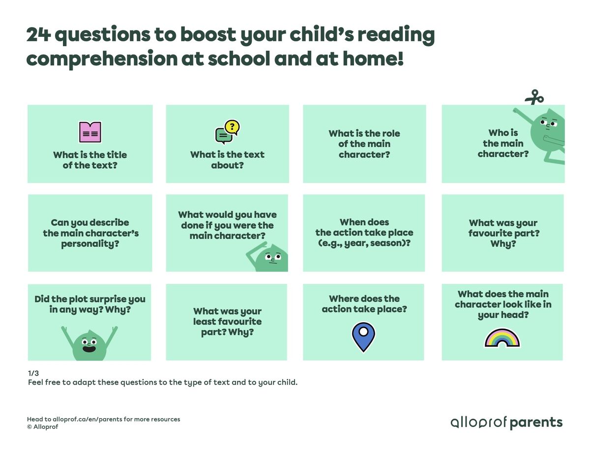 24 cards to improve reading comprehension