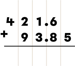 Example of adding decimal numbers - 1