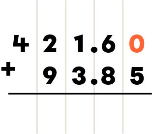 Example of adding decimals - 2