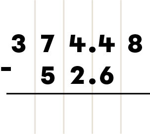 Example of subtracting decimals - 1