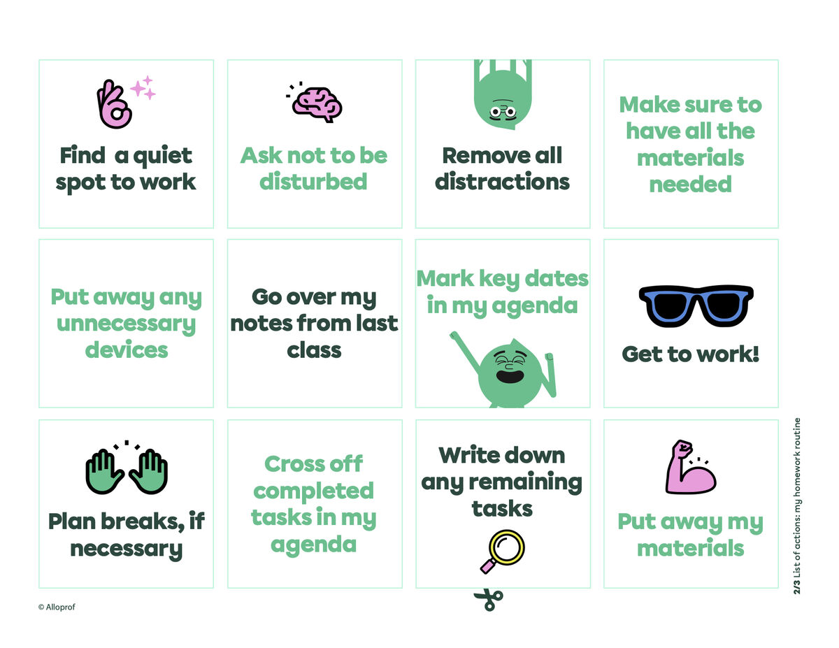 My homework routine for teens