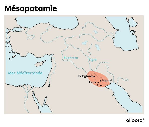 Carte de la Mésopotamie