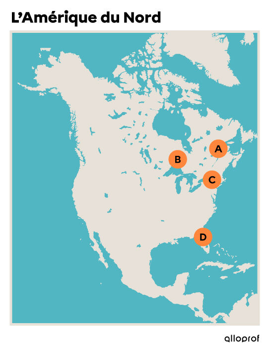 Carte de l’Amérique du Nord