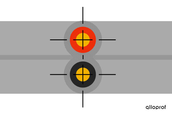 Aligned sectional view of a power cable