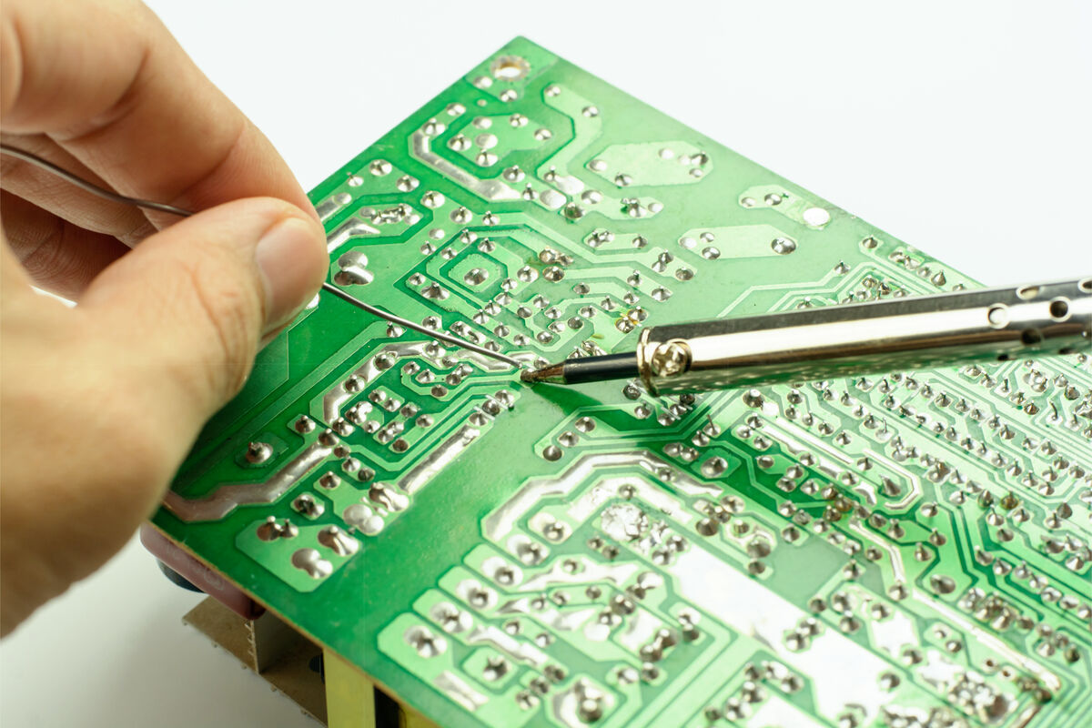 Repair carried out using tin solder