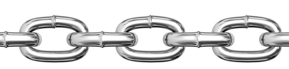 Chains are generally made of mild steel, a ferrous alloy.