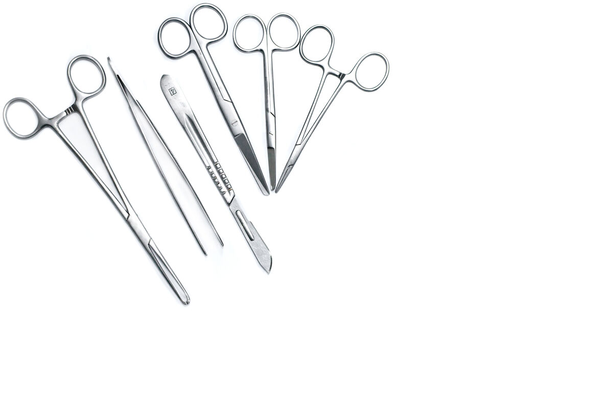 Surgical instruments are made of surgical steel, a ferrous alloy.