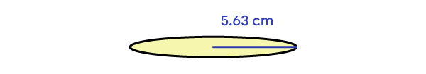 Small base of the truncated cone where the total area is sought