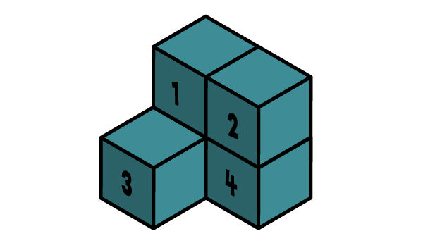 Example of a solid where a unit cube is hidden.