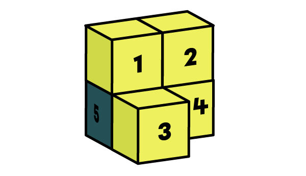 Example of a solid where the hidden unit cube is now visible.