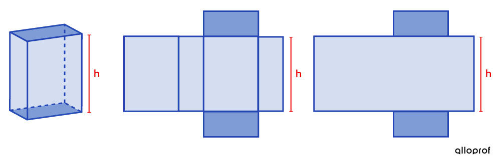 Prisme à base rectangulaire pour illustrer le périmètre de la base d’un prisme