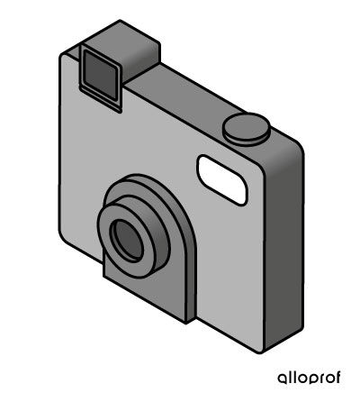 Isometric projection of a camera.