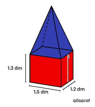 Decomposable solid representing a lunch box