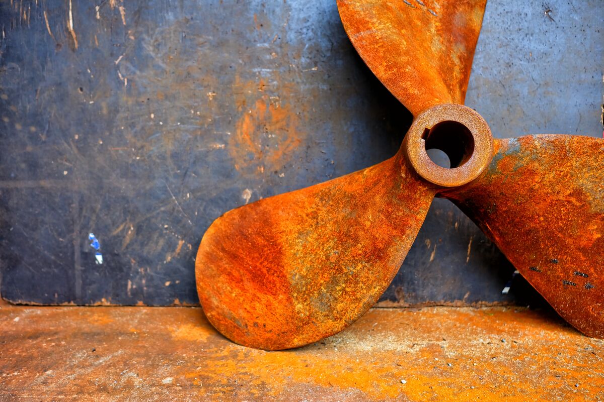 Rusty boat propeller