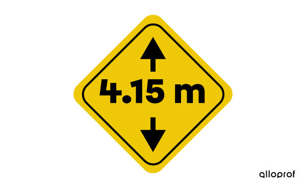 Road sign indicating a maximum height of 4.15 m.