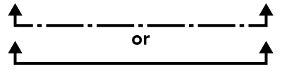 Cutting plane line in technical drawing.