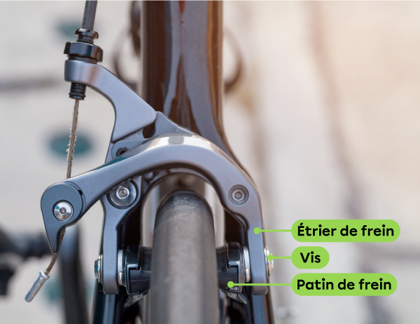 Les vis qui fixent la roue au cadre du vélo sont des exemples de liaison.