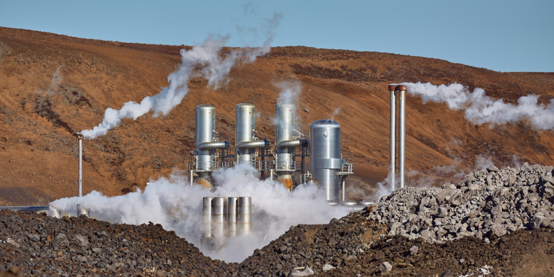 Une centrale géothermique