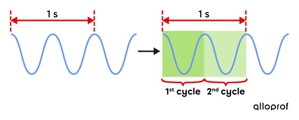 Example of determining the frequency of a transverse wave