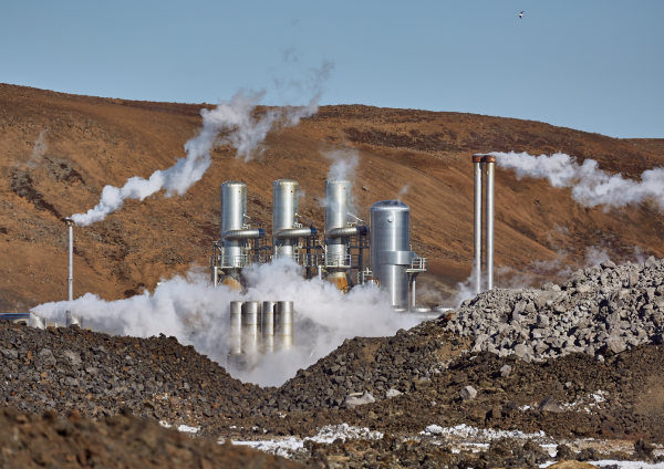 A geothermal power plant.