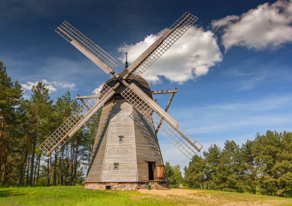 A historical windmill in Poland.