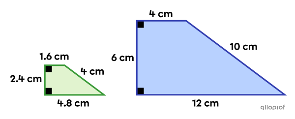 Two similar right trapezoids.