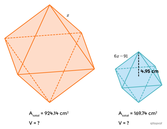 Two similar octahedra.