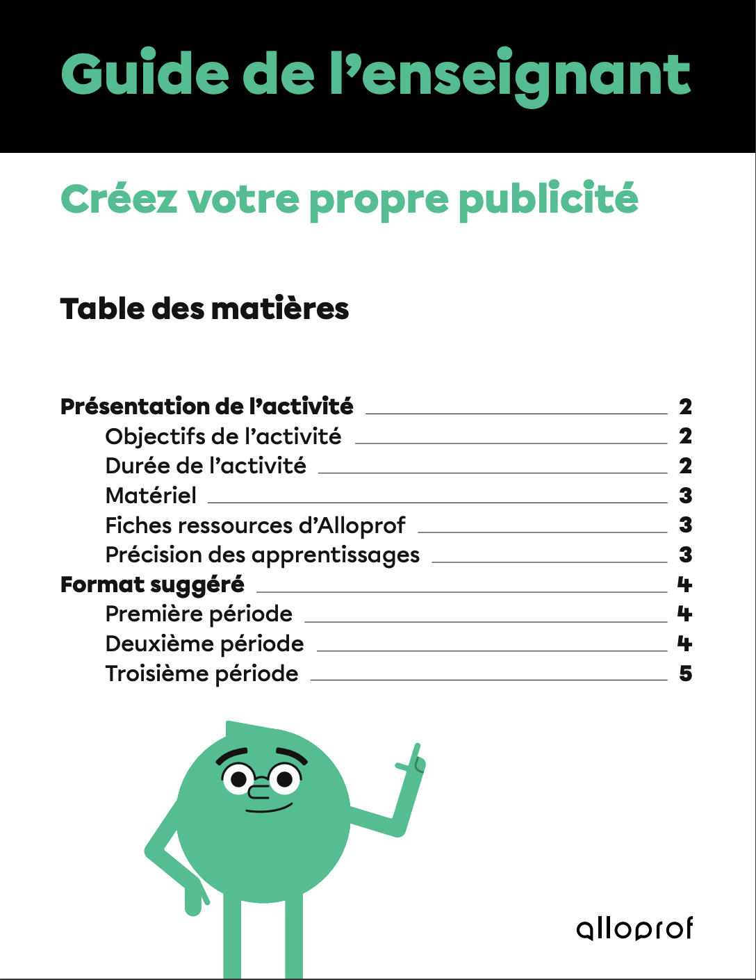 Créez votre propre publicité - Guide de l’enseignant